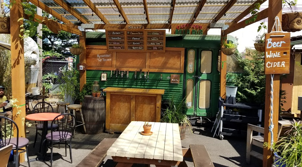 Captured beer bus food cart