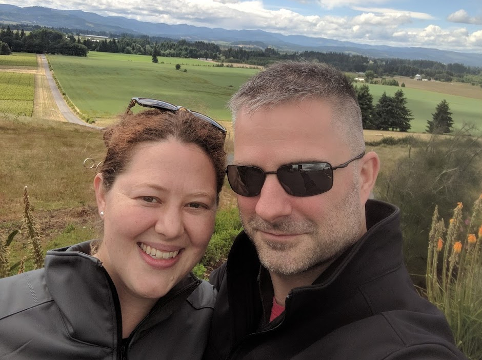 Amye and Jim at a Portland winery